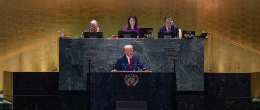 Donald Trump durante su discurso ante la ONU sobre América Latina