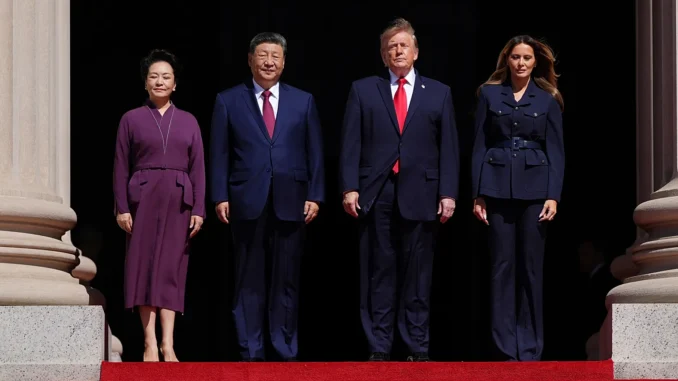 Donald Trump y Xi Jinping durante una reunión diplomática en Washington