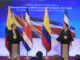 Presidentes de Colombia y Costa Rica durante un encuentro bilateral en Barranquilla