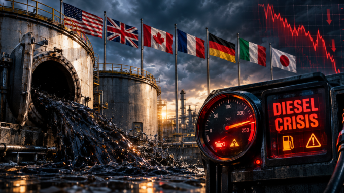 G7 liberará 100 millones de barriles de petróleo para aliviar la crisis del diésel