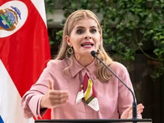 Laura Fernández durante declaraciones sobre la armonización eléctrica
