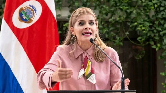 Laura Fernández durante declaraciones sobre la armonización eléctrica