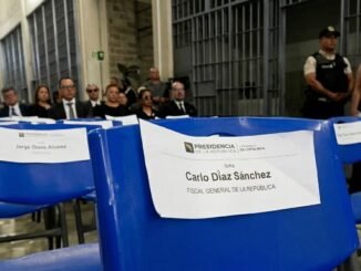Laura Fernández durante transmisión de la Presidencia de la República