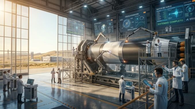 Revolución de los Cohetes: cohete reutilizable despegando hacia el espacio